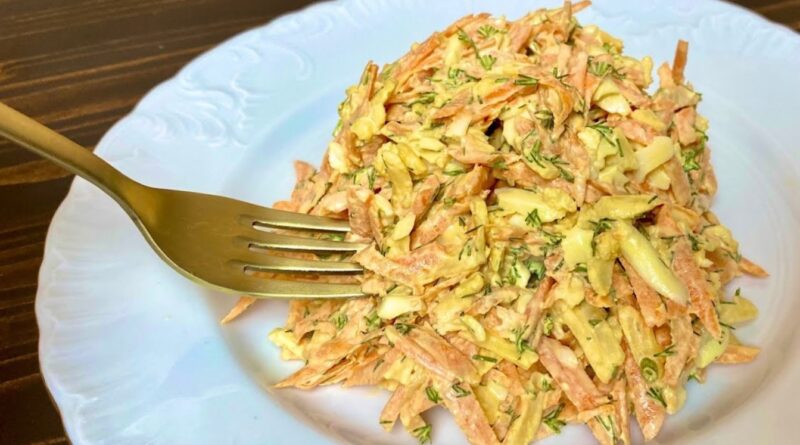 Быстрый и доступный салат из моркови. Неожиданно вкусный рецепт
