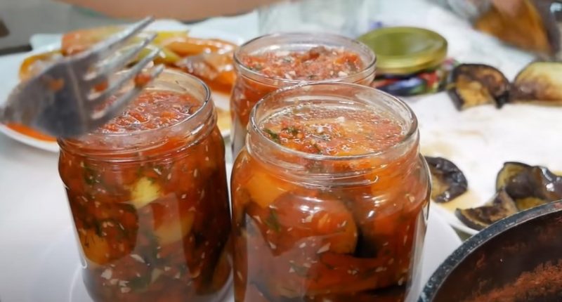 Вкусные баклажаны на зиму. Зимняя заготовка в пикантной, овощной заливке