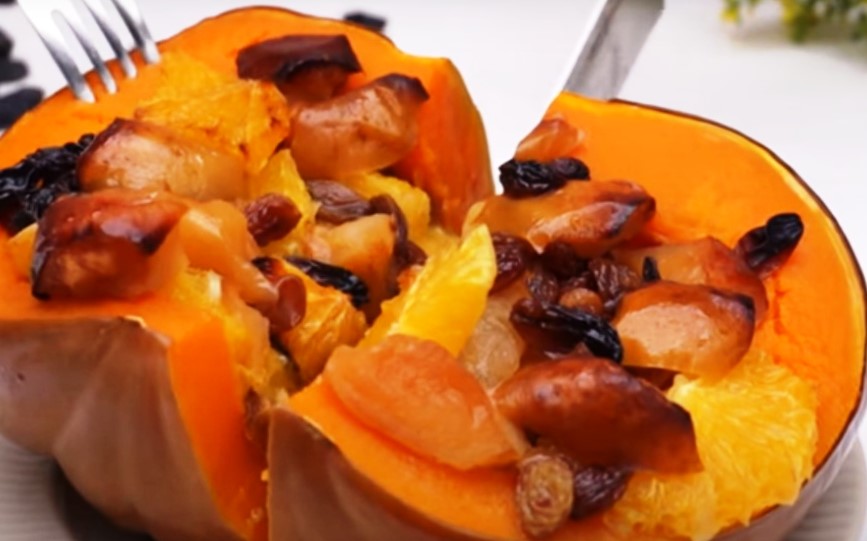 Как приготовить тыкву вкусно и необычно! Тыква с фруктами в рукаве