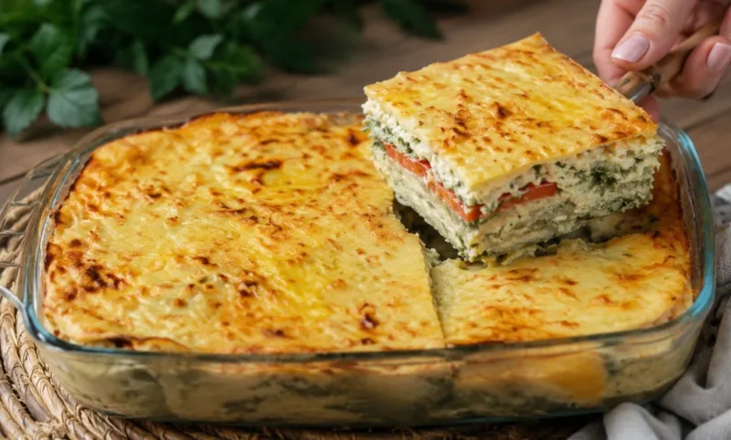 Lavašo pyragas su 400 g varškės ir pomidorais — primena tinginį chačapurį
