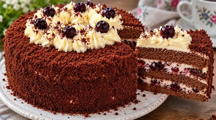 Tortas „Svajonė“ iš 80‑ųjų: šokoladiniai biskvitai, virintas kremas ir vyšnių sluoksnis