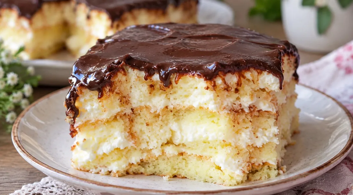 Toks pat skonis iš mamos užrašų: kepu vieną lakštą ir perpjaunu į 4 koržus — minkštas biskvitinis tortas su užpiliniu kremu